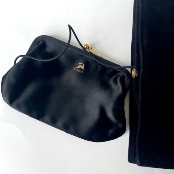 Koret Black Suede Vintage Handbag with Change Purse - Picture 4 of 10